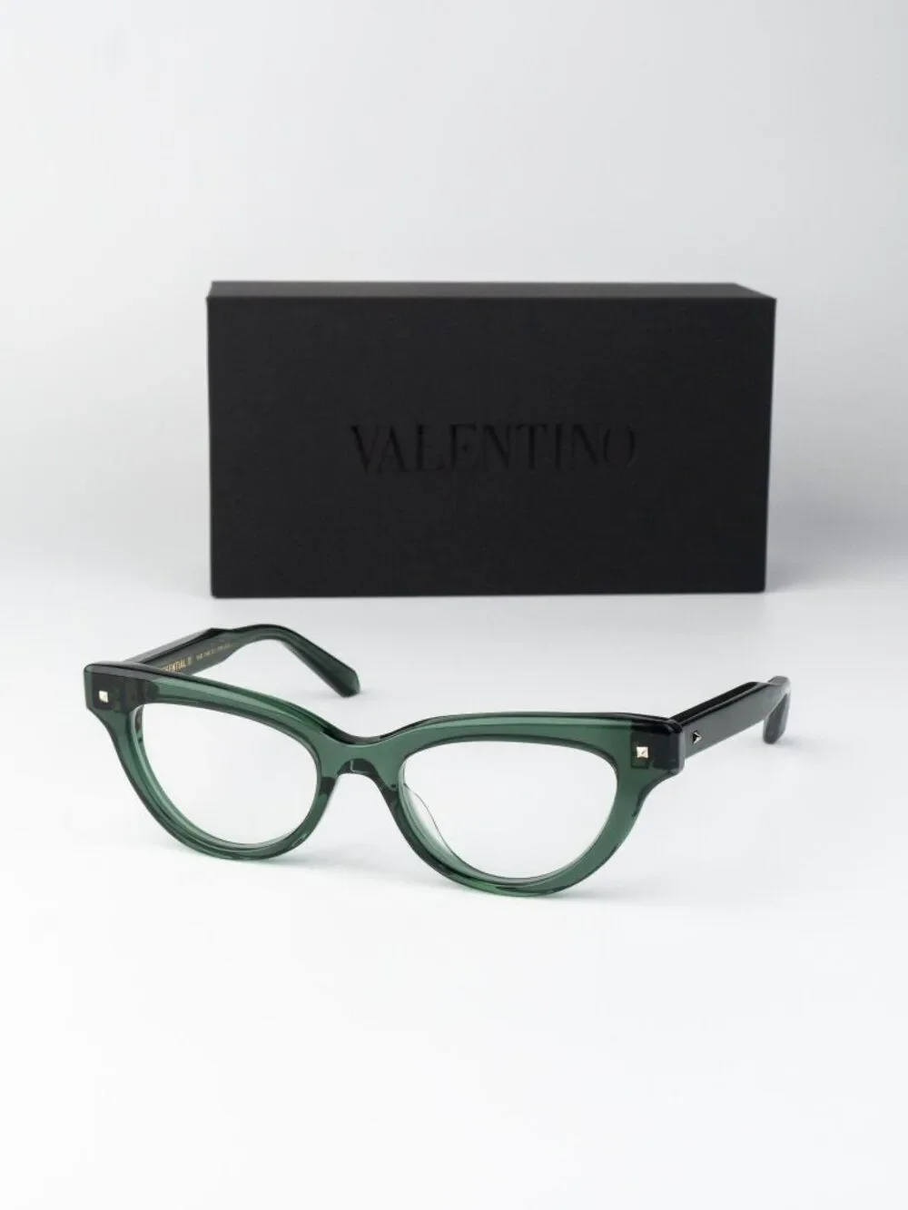 Valentino Women Eyeglasses Crystal Emerald Green Cat Eye V-ESSENTIAL II VLX-124